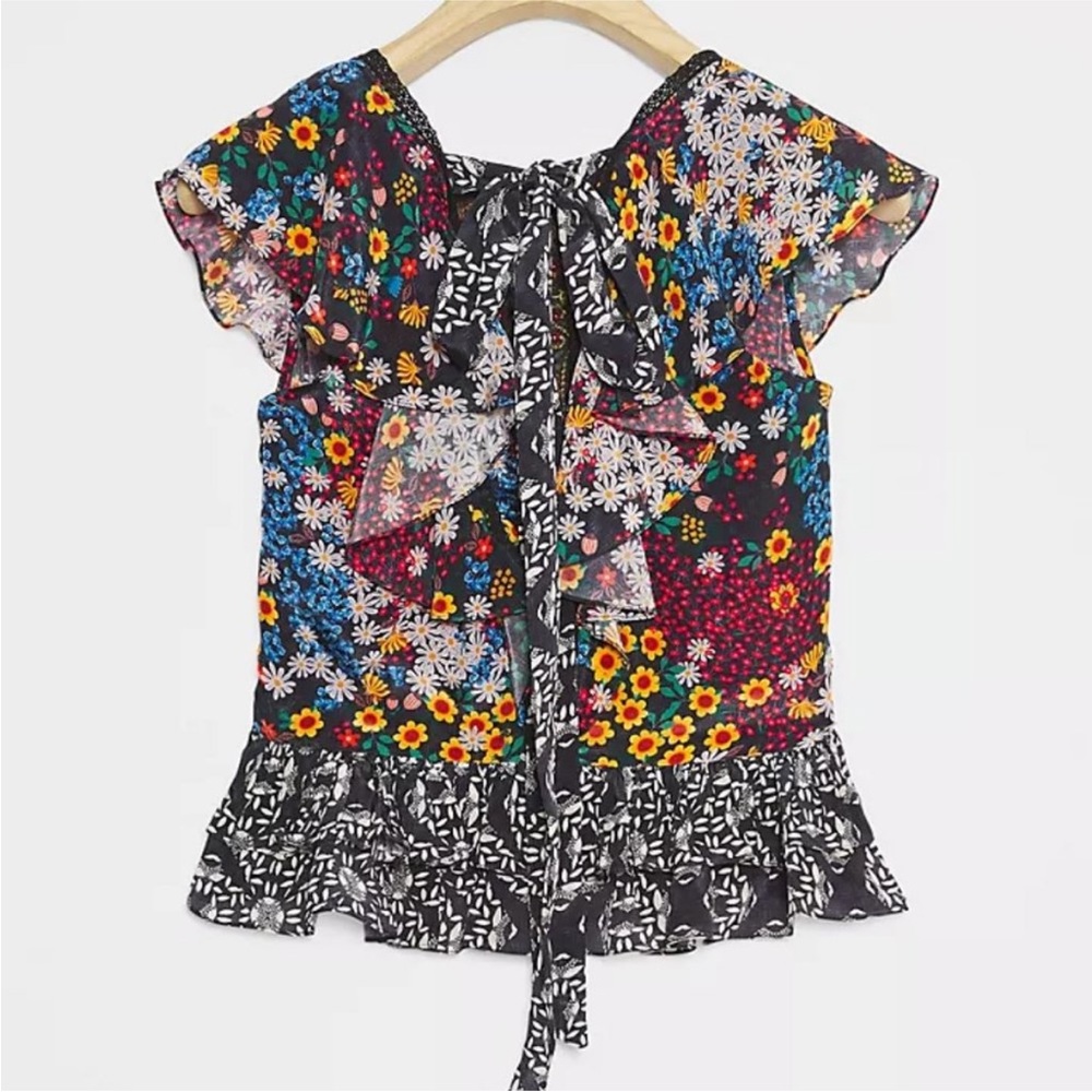 🌺Host Pick🌺 Anthropologie Bhanuni by Jyoti Embroidered Beaded Neda Top M NWOT - Picture 4 of 11